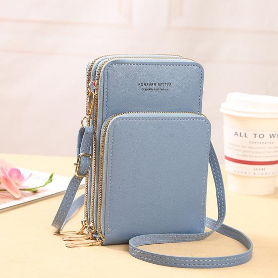 Mobile Phone Bag with Transparent Screen-touching Window Sling Bag Multi Compartments Faux