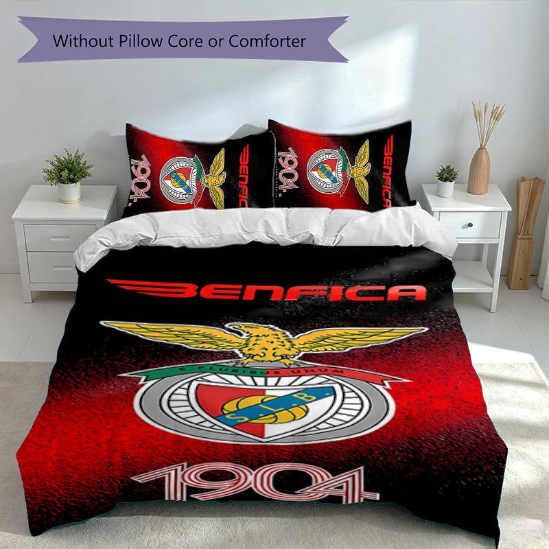 3pcs Sport Lisboa e Benfica Duvet Cover Set, Includes 1 Duvet Cover and 2 Pillowcases,Skin-Friendly&Comfortable Fabric,Suitable Bedding Sets