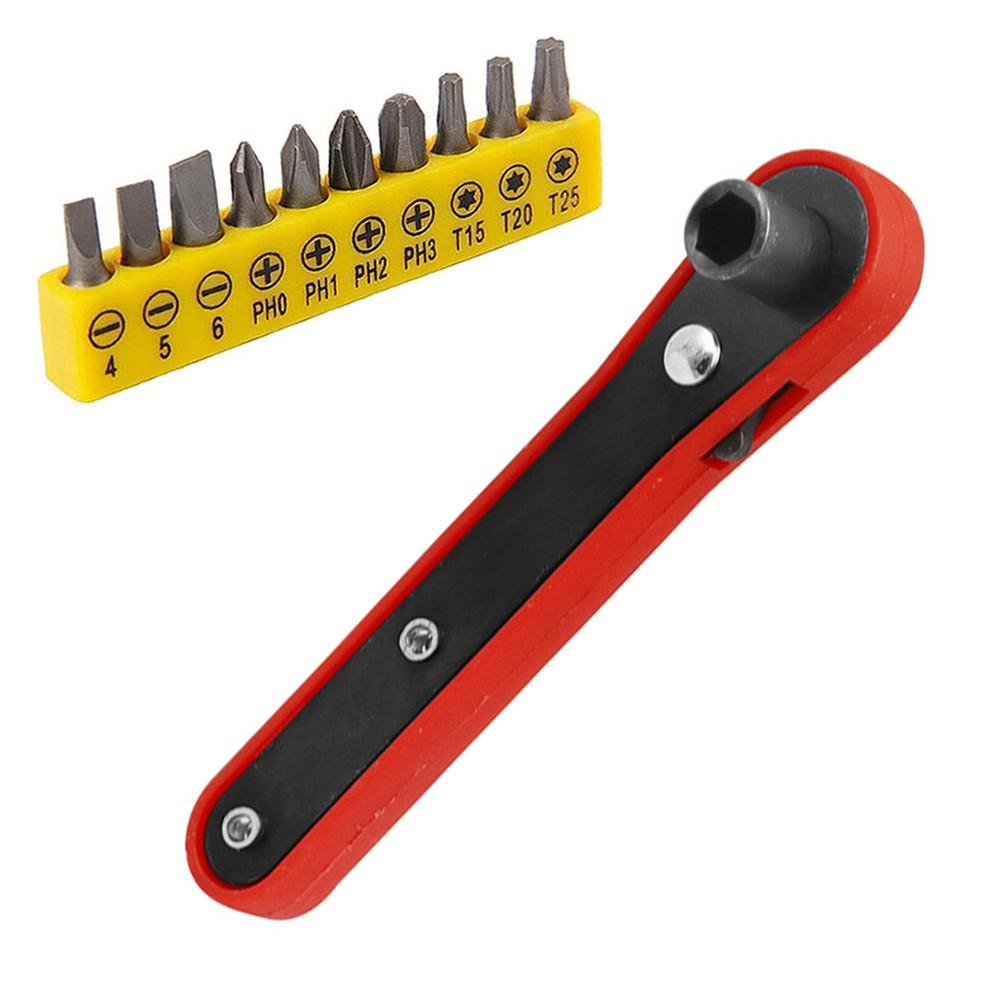 Ergonomic Ratchet Wrench Screwdriver Tool with Quick Release and Thumb Switch