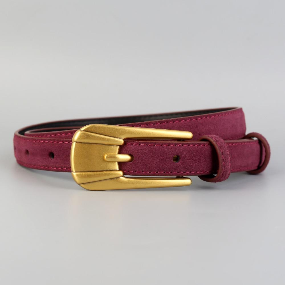 Однотонный Тонкий Пояс на Талию Замшевый Декоративный Пояс Модный Ковбойский Пояс для Женской Юбки Джинсов