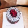 Luxury Zircon Ring for Women High Quality Shiny Red AAAA Zircon Ring Party Jewelry for Women Engagement Ring Jewelry