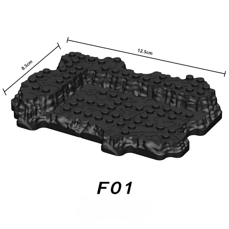 Конструктор Moc F01 Основание для скалы Универсальное основание для минифигурок DIY Модель пейзажа Аксессуар Образовательные игрушки для детей