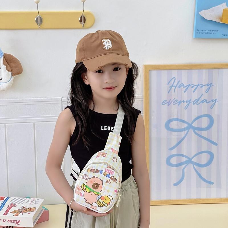 Capybara Pattern Animal Kids Single Shoulder Crossbody Chest Bag For Preschool