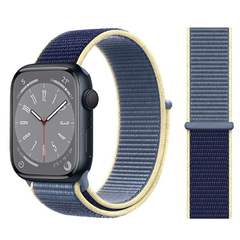 Нейлоновый ремешок-петля для Apple Watch Band 49 мм, 44 мм, 45 мм, 41 мм, 40 мм, 42 мм, 38 мм, браслет Correa iwatch series 3, 4, 5, 6 Se 7, 8, ультра, 49 мм, ремешок