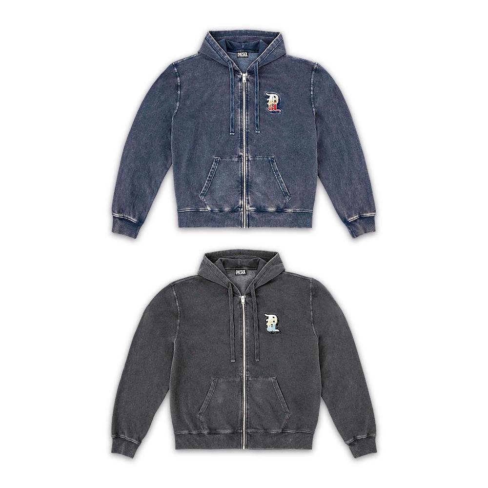 Толстовка на молнии Diesel S-NEW-GINN-HOOD ZIP-SED Мужская спортивная толстовка Хлопок A22187RCQAC