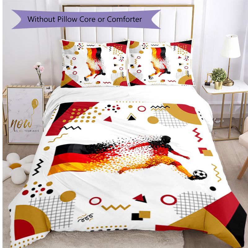 Germany Football Printed Bedding 3 Piece Set Cozy Breathable Bed Cover Set as Housewarming Holiday Gift