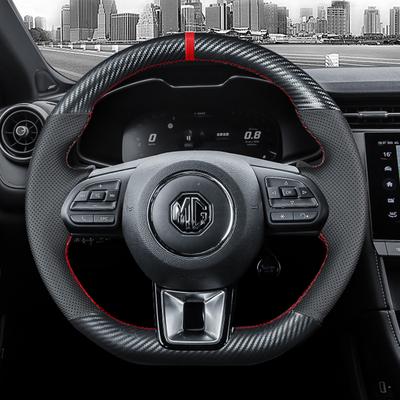 Ручная sewing углеродное волокно черный кожаный Чехол на руль автомобиля Для MG ZS HS GS 2017- MG 5 6 RX5 RX8 ZS EV 2018-