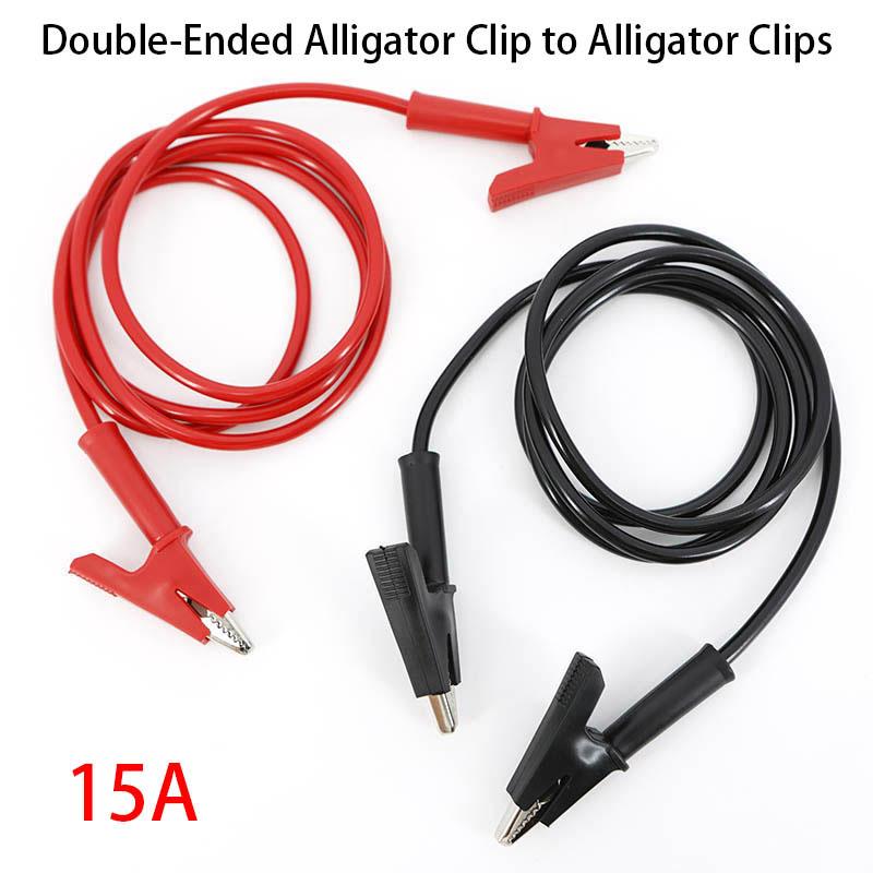 0.5m 1M 5/10/15A Dual 4mm Banana Alligator crocodile to Banana Alligator Clip plug test crocodile Red Black Cable lead
