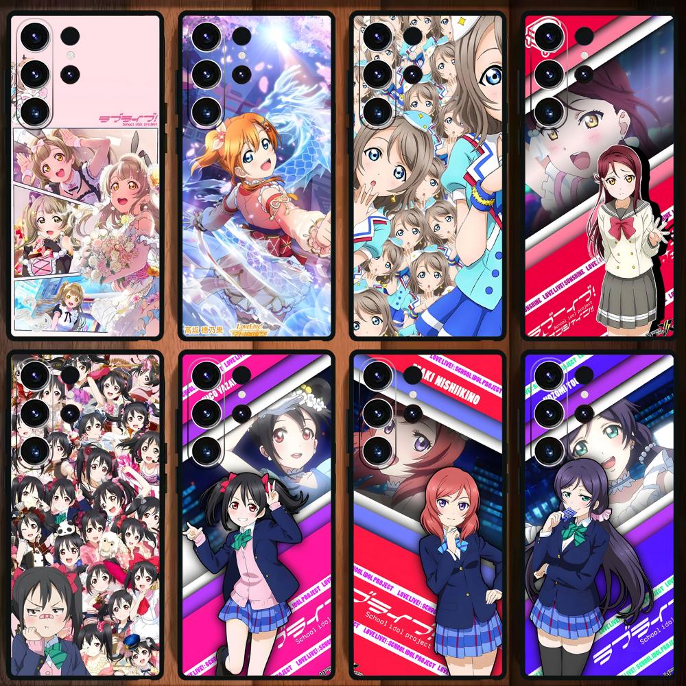 Love Live! School Idol Project Phone Case For Samsung Galaxy S25 S24 S23 S22 S21 S20 Plus Ultra Note20 Soft Black