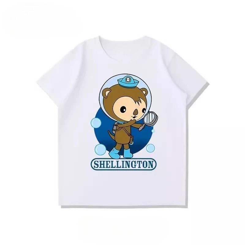 Детская футболка Octonauts Rescue Team 100% Хлопок Удобная Дышащая Летний Стиль Детская Одежда