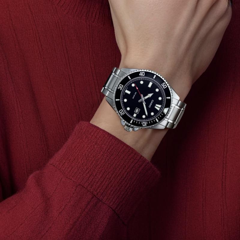 Casio Серия MDV-107 водонепроницаемость 200 метров кварцевый механизм стальной ремешок японские и корейские часы мужские часы черный циферблат MDV-107D-1A1
