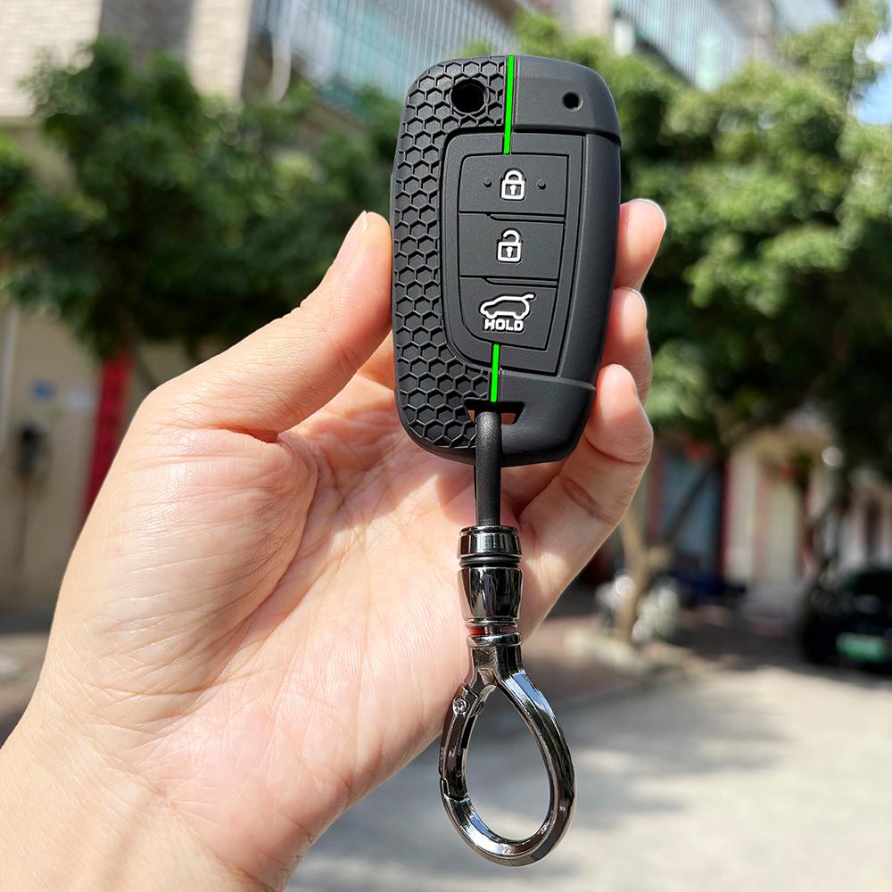 Защита для брелока Hyundai Tucson Ioniq Creta Kona Solaris Elantra I10 I20 Santa Fe Силиконовая крышка для складного автомобильного ключа