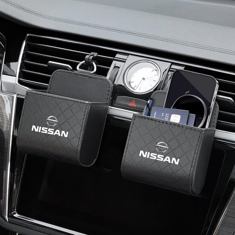 Car Interior Air Vent Storage Box Lipstick Card Sundries Bag For Nissan Sylphy N7 Teana Qashqai Note J10 J11 J31 Navara Juke GTR