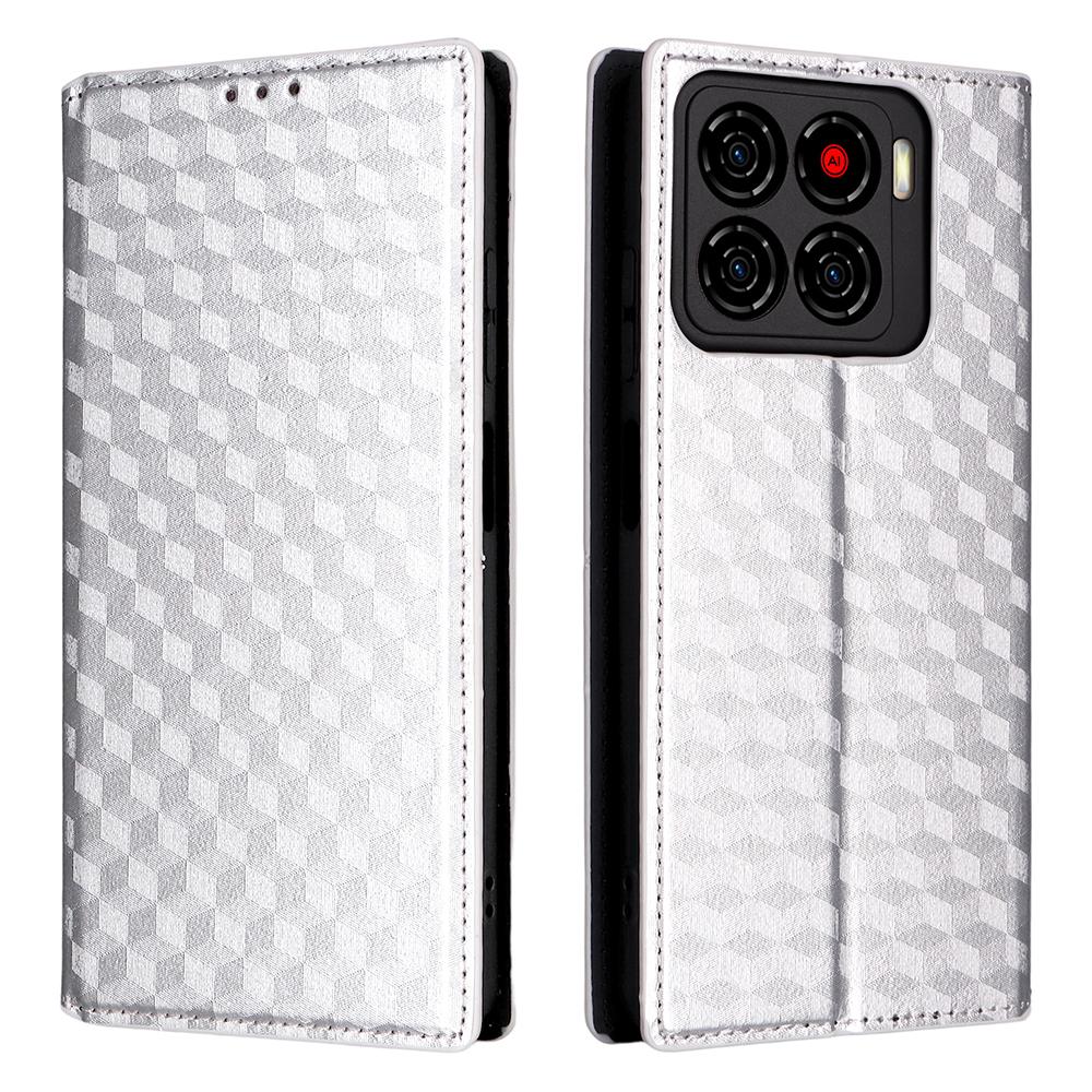 For ZTE Blade A56 Case Wallet Rhombus Imprinted Leather Phone Cover