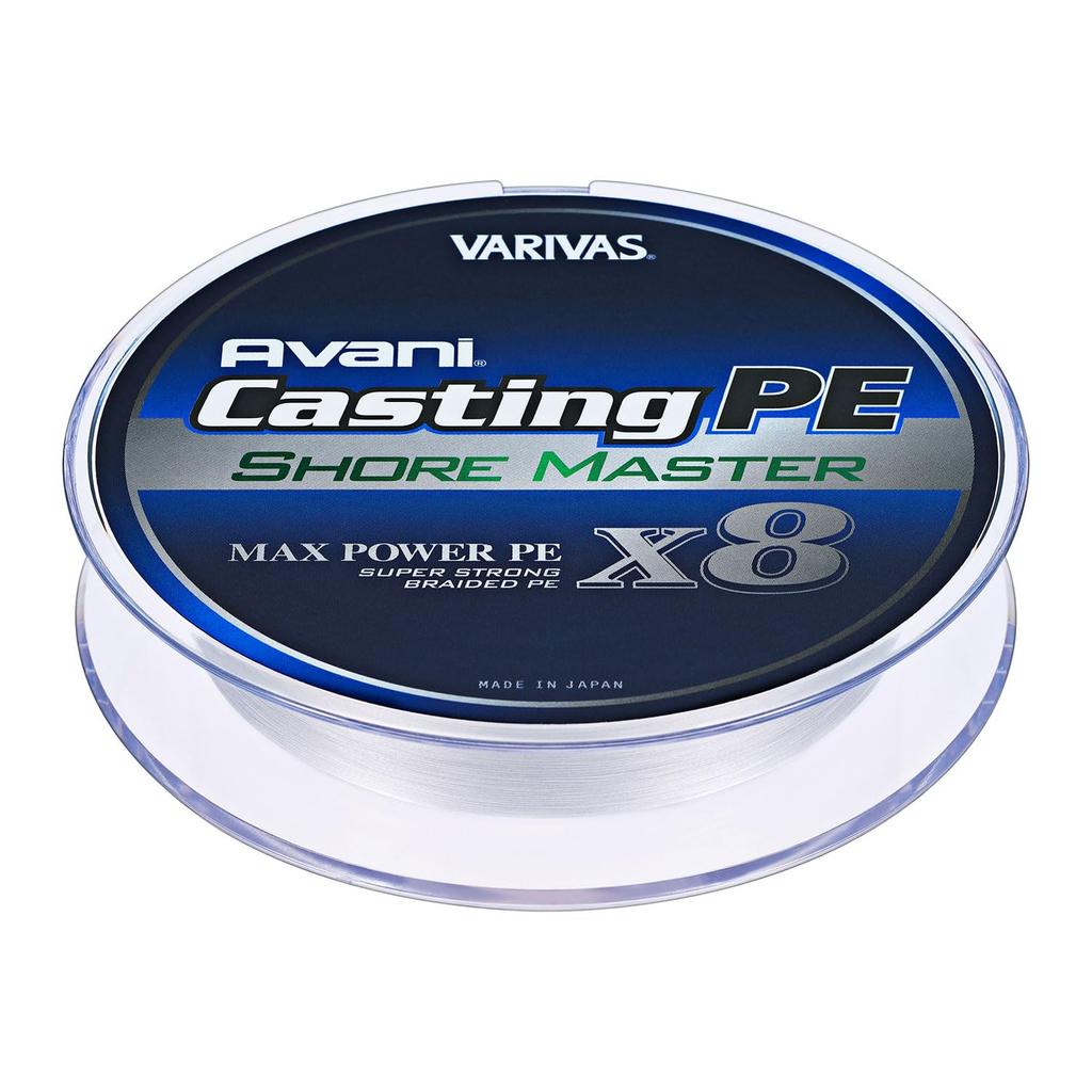 VARIVAS Avani Casting PE Max Power X8 Shoremaster PE 8 White Line, 200m, 1.5, 28.6lb, Strands,