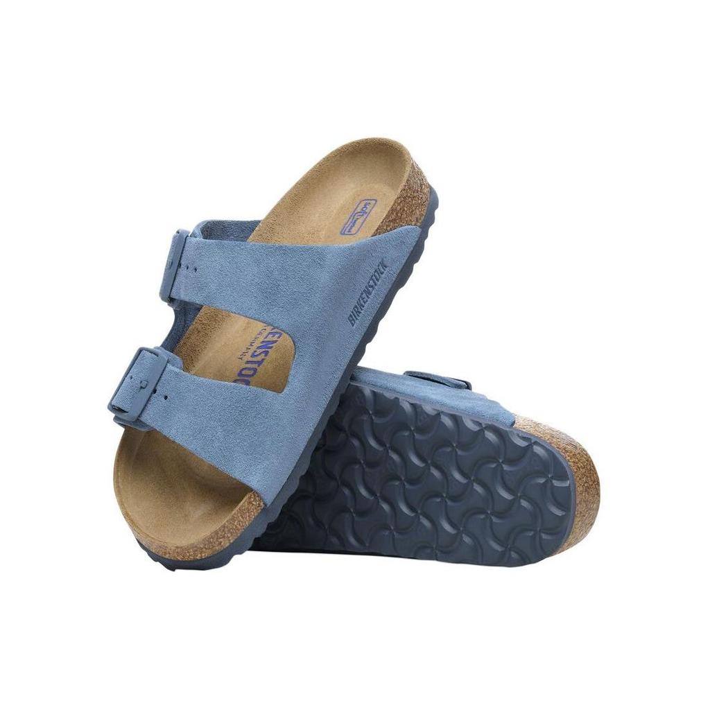Birkenstock Arizona Мягкая стелька Замша Пряжка Шлепанцы Унисекс Сандалии Синий 1027692