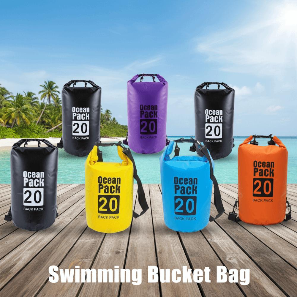 20L Swimming Bucket Bag Waterproof Beach Backpack Extra Thick Waterproof Dry Bag  Beach Swimming