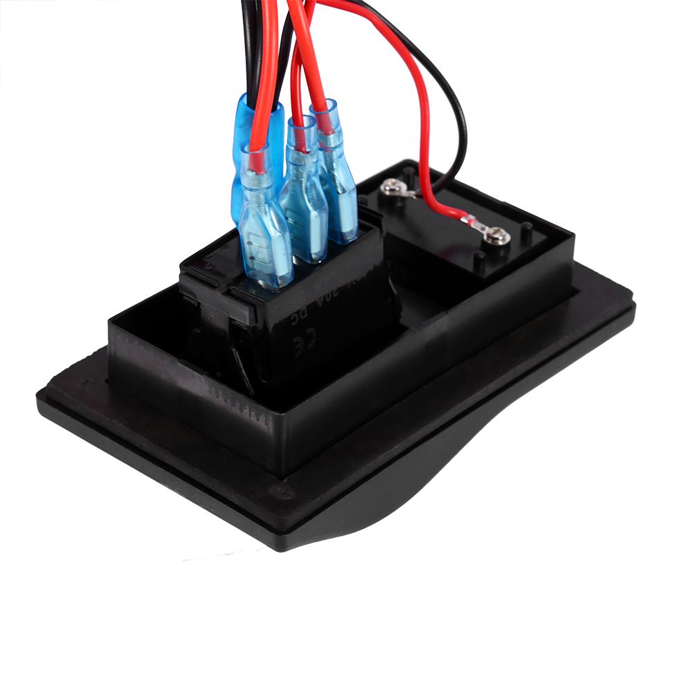 12V DC Marine Boat Voltmeter LED Dual Battery Test Panel Rocker Switch On OFF on