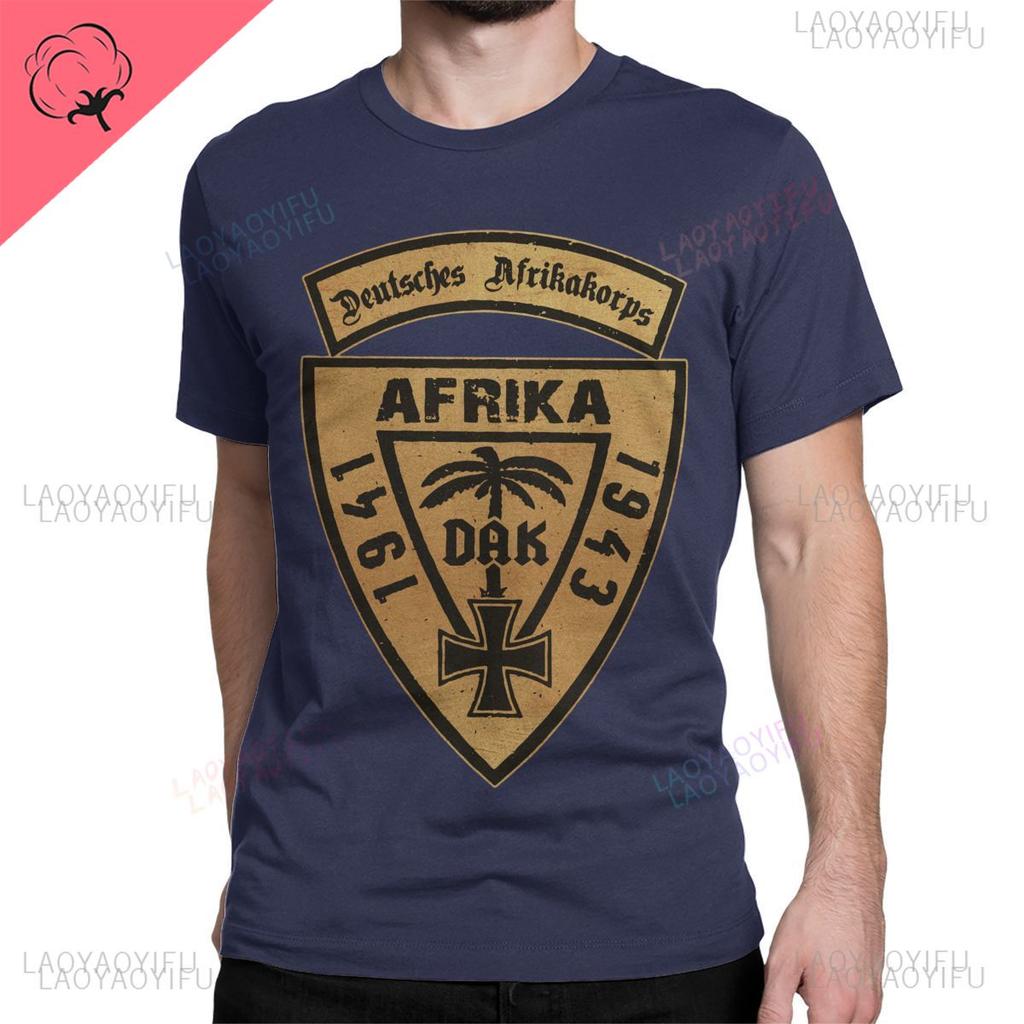 Футболки с круглым вырезом DAK Deutsches AfrikaKorps Africa 1941-43 Wehrmacht для мужчин и женщин, из чистого хлопка, с коротким рукавом.