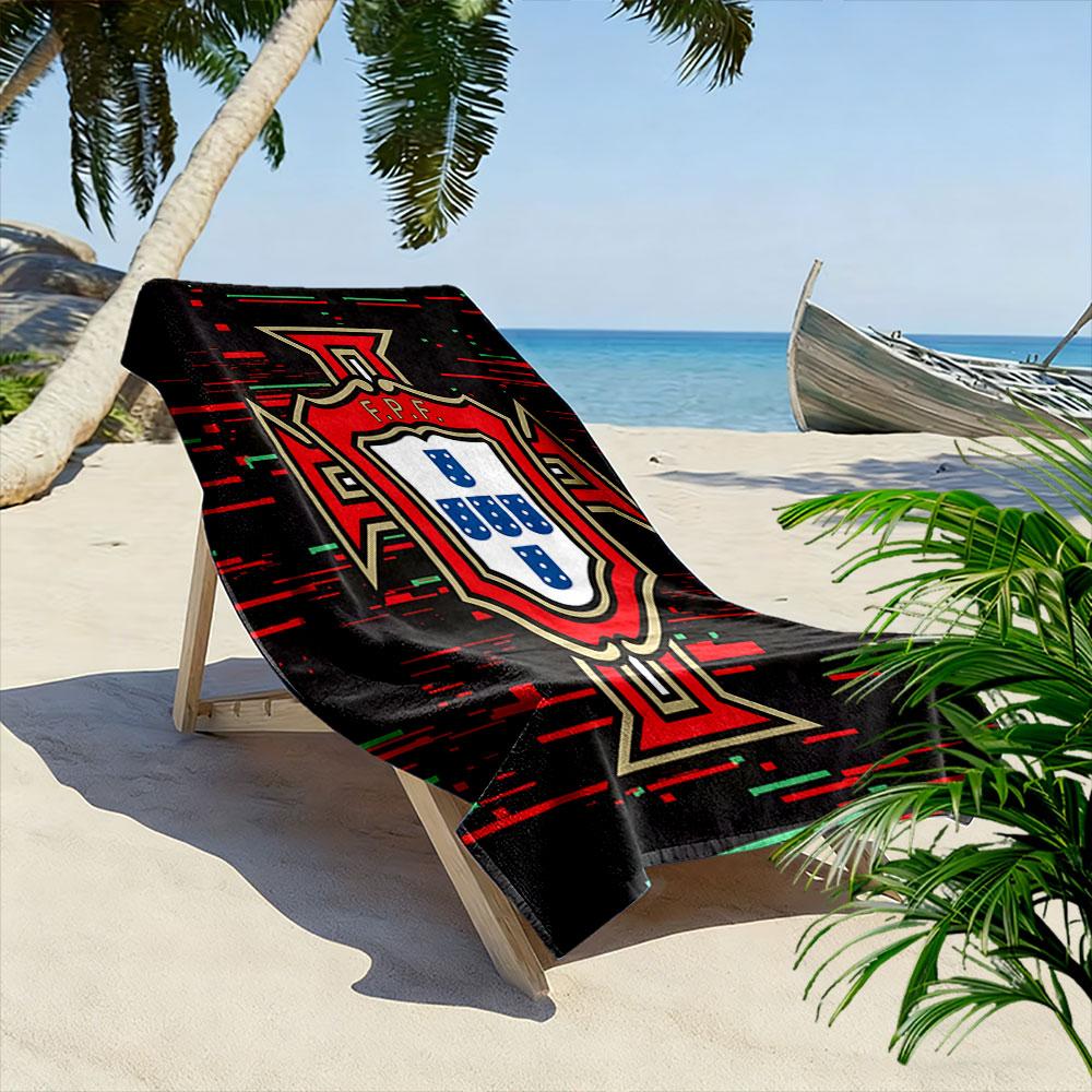 Bold geometric shield Print beach towel, quick drying, suitable for travel, outdoor sports, jogging, the beach and swimming, gift