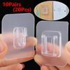 10Pairs Double-Sided Adhesive Wall Hooks Hanger Strong Transparent Hooks Suction Cup Sucker Wall Storage Holder For Kitchen Bathroom
