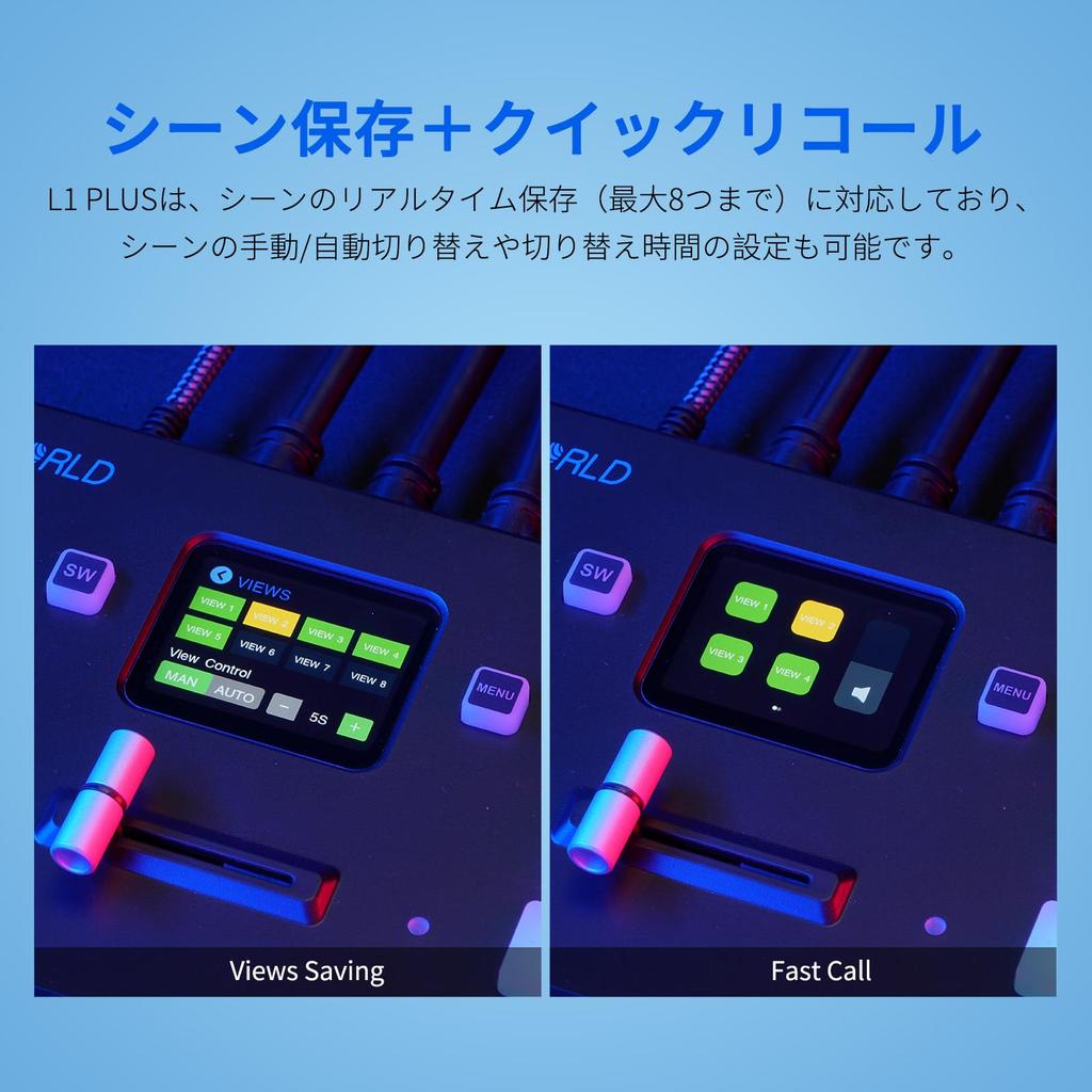 FEELWORLD L1 PLUS Video Switcher Input PTZ Control Chroma Keying Streaming Media Live Multi-Camera 4xHDMI2.0 USB3.0