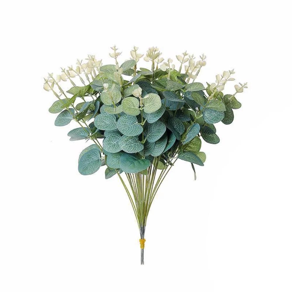 20Pcs Decoration Artificial Eucalyptus Leaves Bendable Silk Eucalyptus Leaf Bridal Bouquet