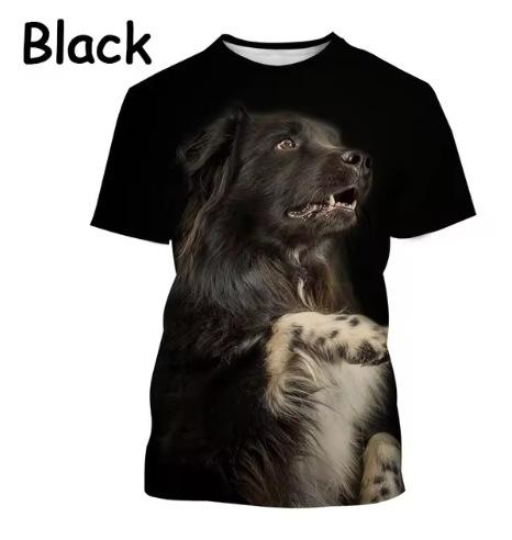Border Collie 3D Printed T-Shirt Cute Puppy Printed O-Neck Short Sleeve T-Shirt Men Women Men