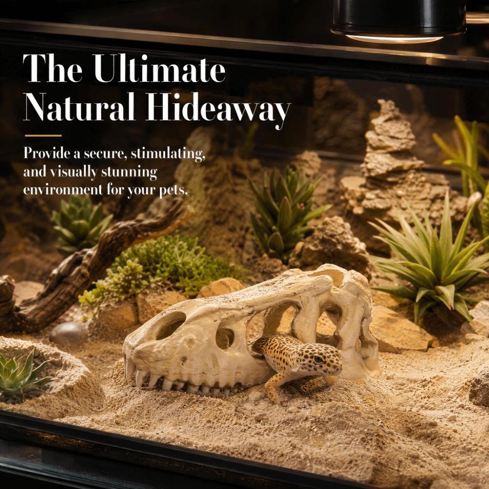 Creative 3D Skull Reptile Cave Hollow Out Reptile Climbing Shelter Aquariums Enthusiasts