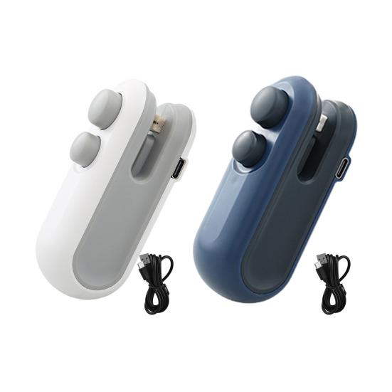 1Pc/2Pcs Mini Bag Sealer 2 In 1 Rechargeable Small Heat Sealer with Cutter Portable Magnetic Food Sealer for Snacks Candies Plastic Bag Food Storage