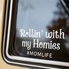 2PCS Rollin' with My Homies & Mom Life Car Sticker, 7.09"x4.13" Waterproof Vinyl Material Accessories, Interesting Decal for Cars, Trucks,
