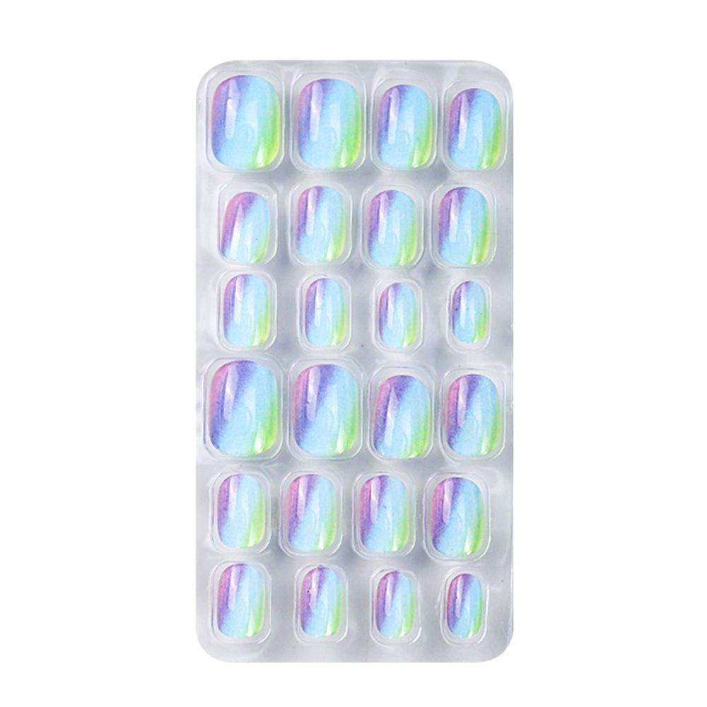 Детские рождественские накладные ногти для маникюра на Хэллоуин, детские накладные ногти с полным покрытием, самоклеящиеся