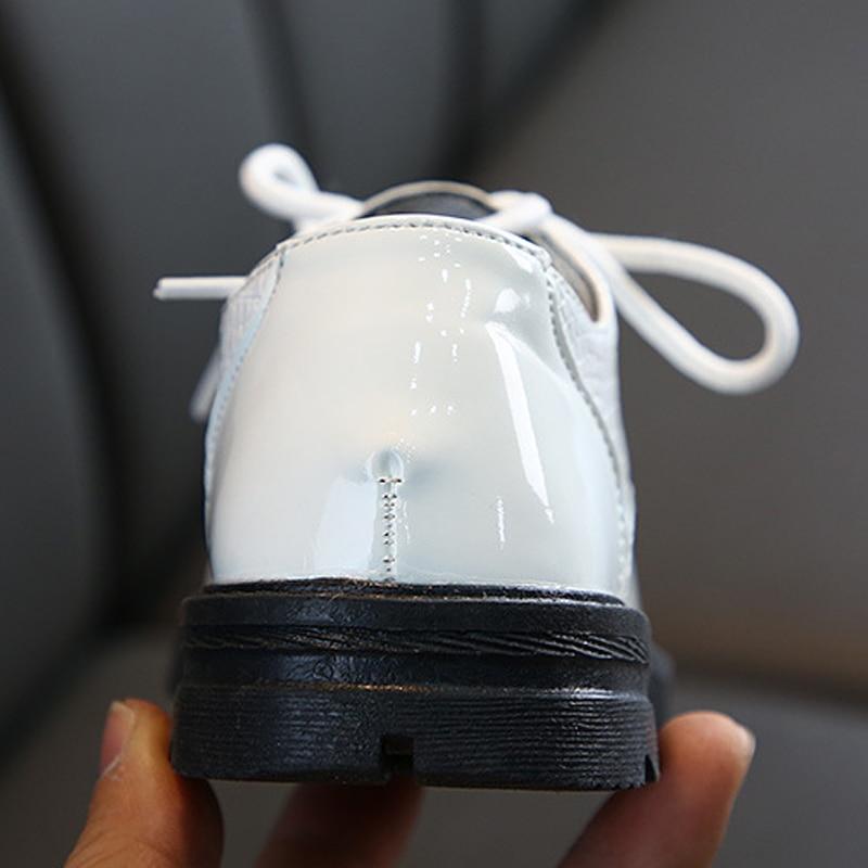 Обувь для мальчиков из кожи, белые, черные детские свадебные туфли, оксфордские формальные кроссовки, школьная обувь для малышей для мальчиков и девочек 21–36 лет