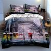 Romantic rainy street Bedding Duvet cover sets Duvet covers Pillowcases gifts (1 * Duvet Cover 2 * Pillowcases, without duvet insert)