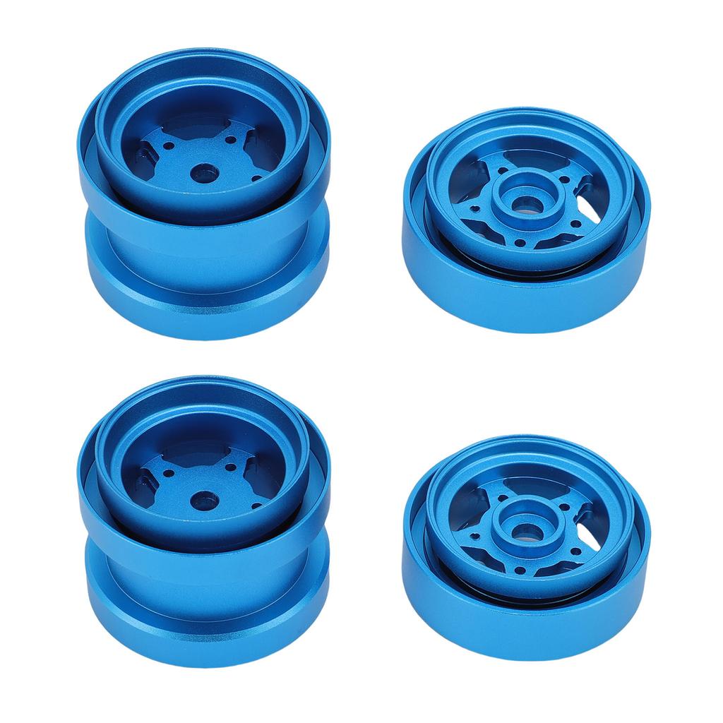 4Pcs RC Wheel Hub Set Replacement for Tamiya Alloy High Strength Clamping Wheel Hub Set Blue