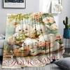1PC Custom Name Floral Bears Harvest Patterned Flannel Blanket Suitable For All Seasons for Home Decor Warmth and Comfort Gifts Holiday Present_lx