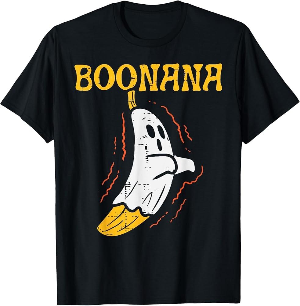 Boonana Cute Ghost Banana Halloween Men Women T-Shirt