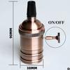 DIY Vintage E27 Lamp Base Copper holder With Switch Edison Vintage Lighting Screw Socket Antique Aluminum Lamp Holder Fixture