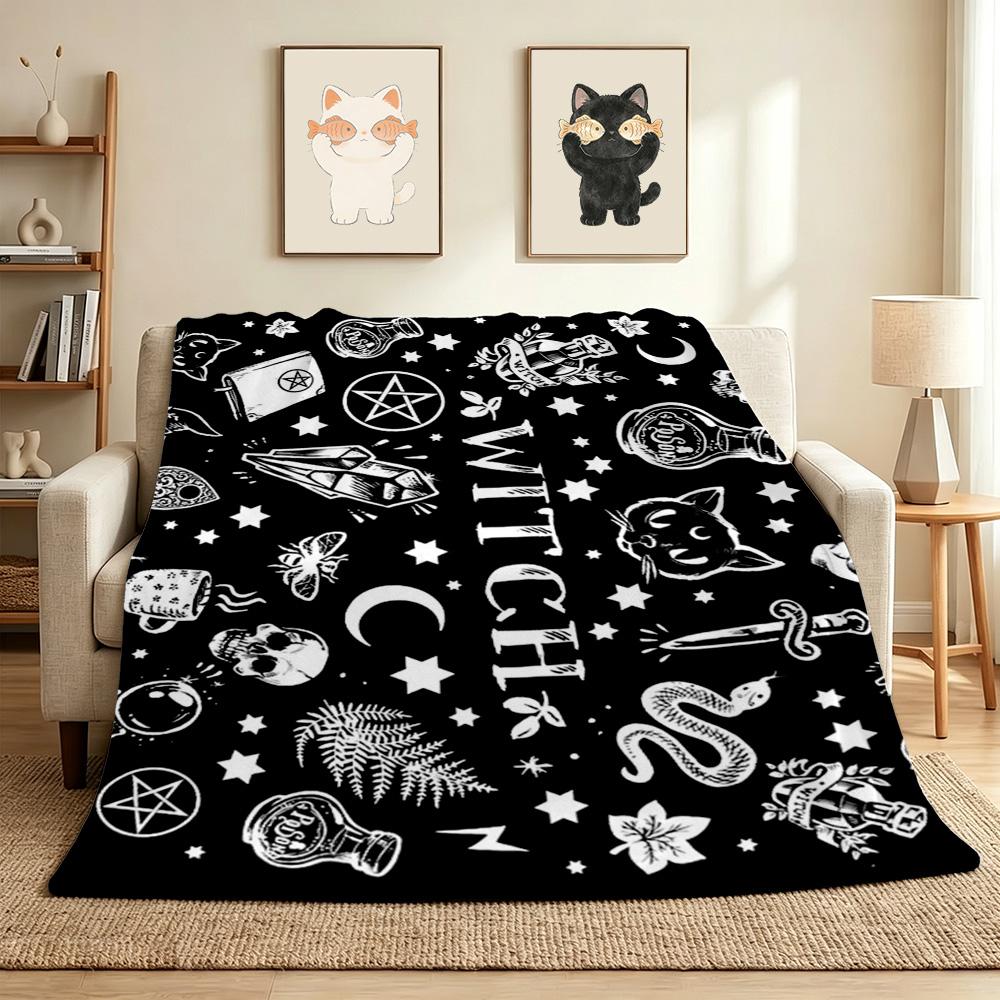 Witchcraft Flannel Blanket Throw Blanket Soft Warm Sofa Bed Camping Car home Decor Unique Christmas Gift C930551