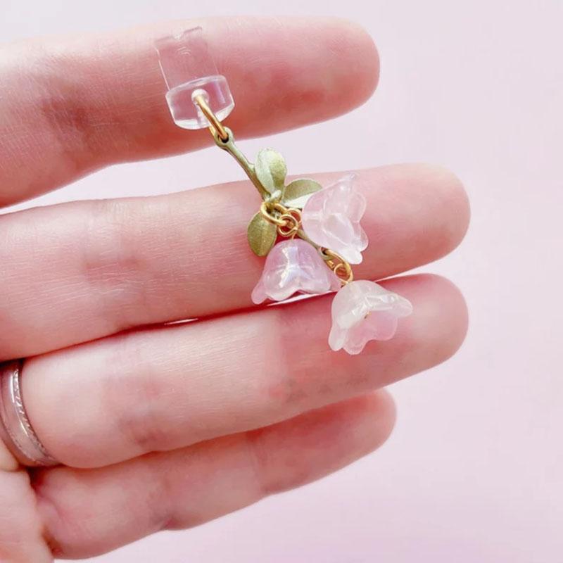 1 шт. для телефона/интерфейса Type-C, симпатичный розовый ландыш, телефон, брелок, цветок, зеленый лист, пылезащитная заглушка, аксессуары для самостоятельного изготовления