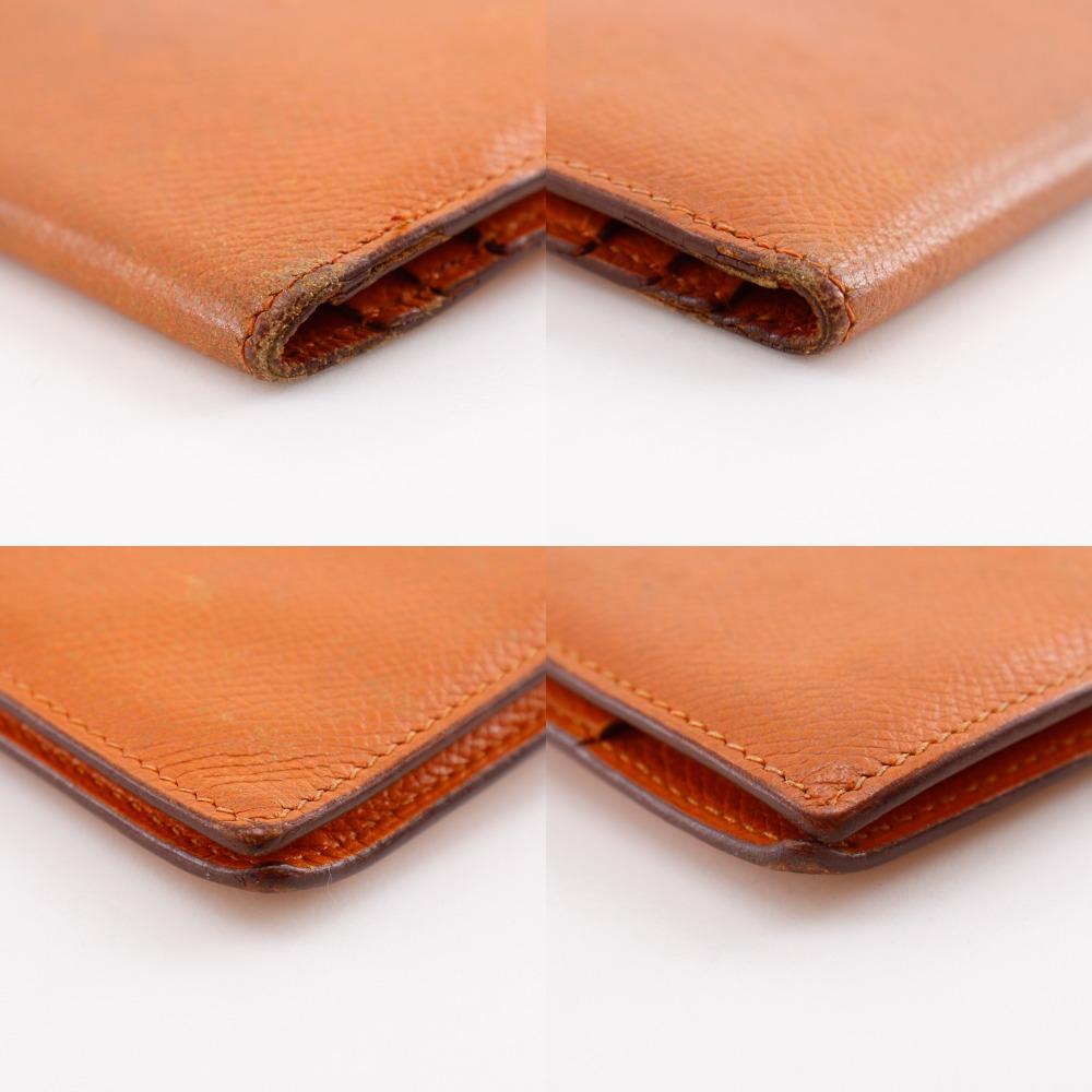 HERMES Baan classic Purse Orange / SilverHardware Epsom unisex Used