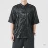 Pattern Chinese Style Dragon Mens Ice Silk Tang Shirt Short Sleeves Loose Fit