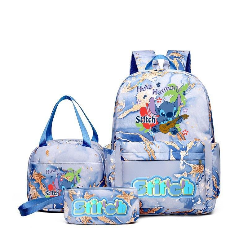 New Stitch School Backpack Set 3-Piece Waterproof Bookbag Printed Outdoor Travel