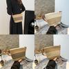 French Retro Woven Shoulder Bag For Women With Pu And Straw Material Perfect For Beach And Vacation