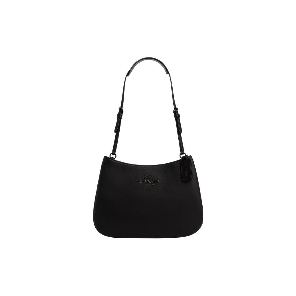 Coach Пенал 27 Классический Простой Тисненый Логотип Кожаный Тоут Сумка на Плечо Большая Женские сумки Черный CP101-JIBLK