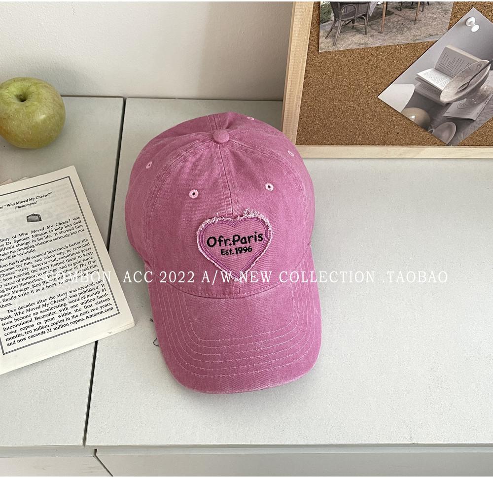 Милая бейсболка с нашивкой в виде сердца, регулируемая хлопковая шляпа от солнца для весны и лета