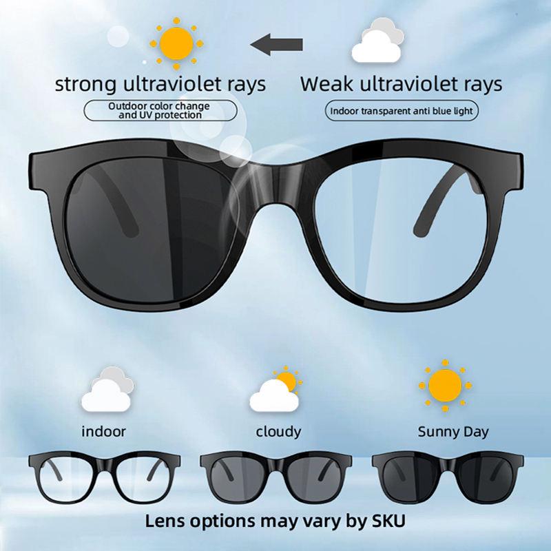 F09 Smart Audio Glasses Bluetooth 5.4 TWS Wireless Earbuds Open Ear Audio Sunglasses Touch Control Mic Sports Cycling Glasses