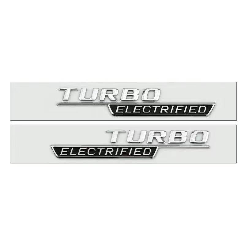 3D New Turbo_electrified Turbo-ELECTRIFIED Underline ABS Emblem for Mercedes Benz Amg C43 2022 Car Fender Nameplate Logo Sticker BB1