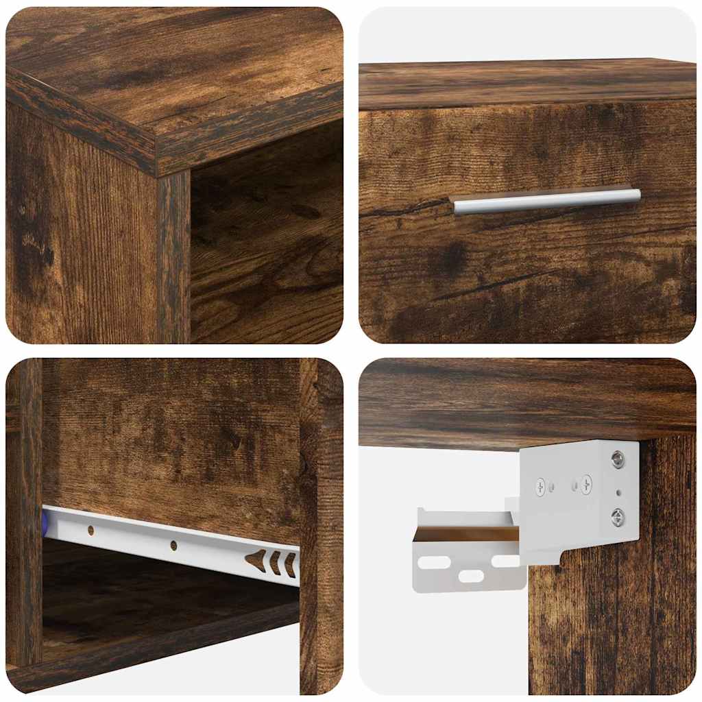 FLORIN 3 Piece TV Cabinet Set Smoked Oak Particleboard