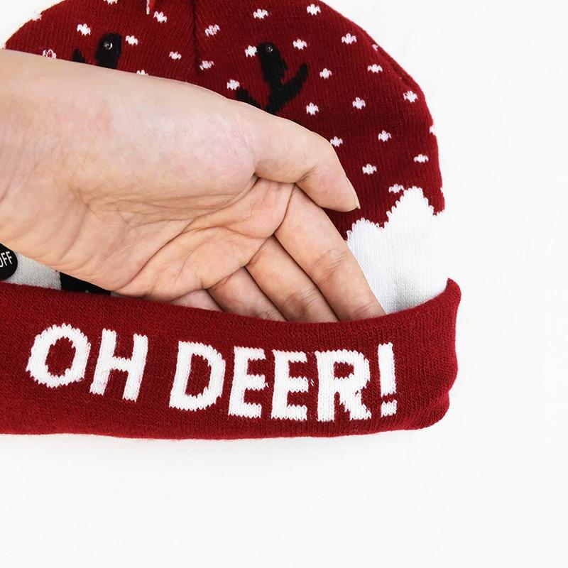 Светодиодная рождественская шапка, свитер, вязаная шапочка, Рождественская светящаяся вязаная шапка, Рождественский подарок для детей